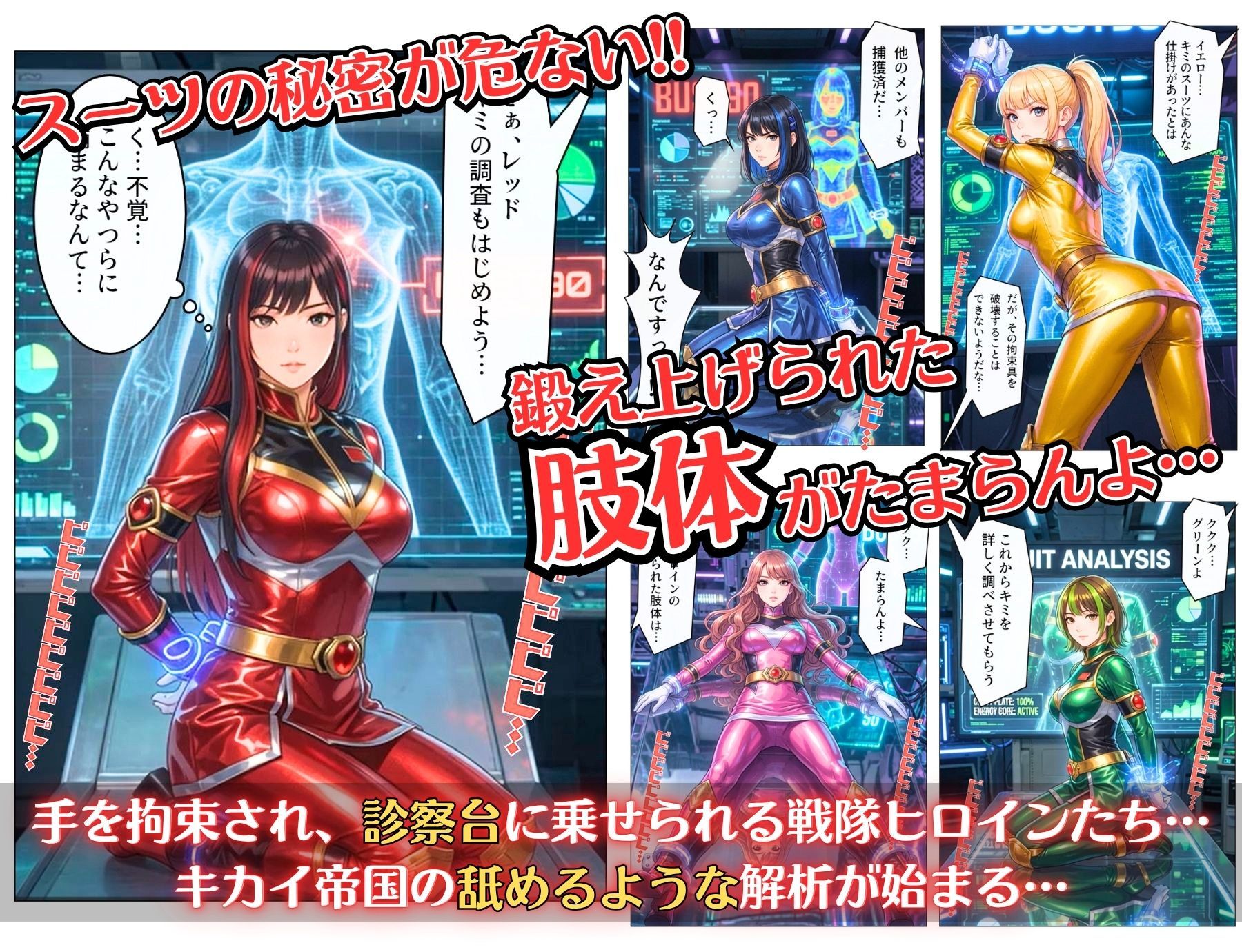 煌戦隊キラリンジャーIN美肢体研究室・極太の侵入ミッション〜敵アジトで拘束された戦隊ヒロインは戦闘員が極太過ぎて大ピンチ？/戦隊ロスのアナタに贈る『大人の為の戦隊』シリーズ〜 サンプル画像 2