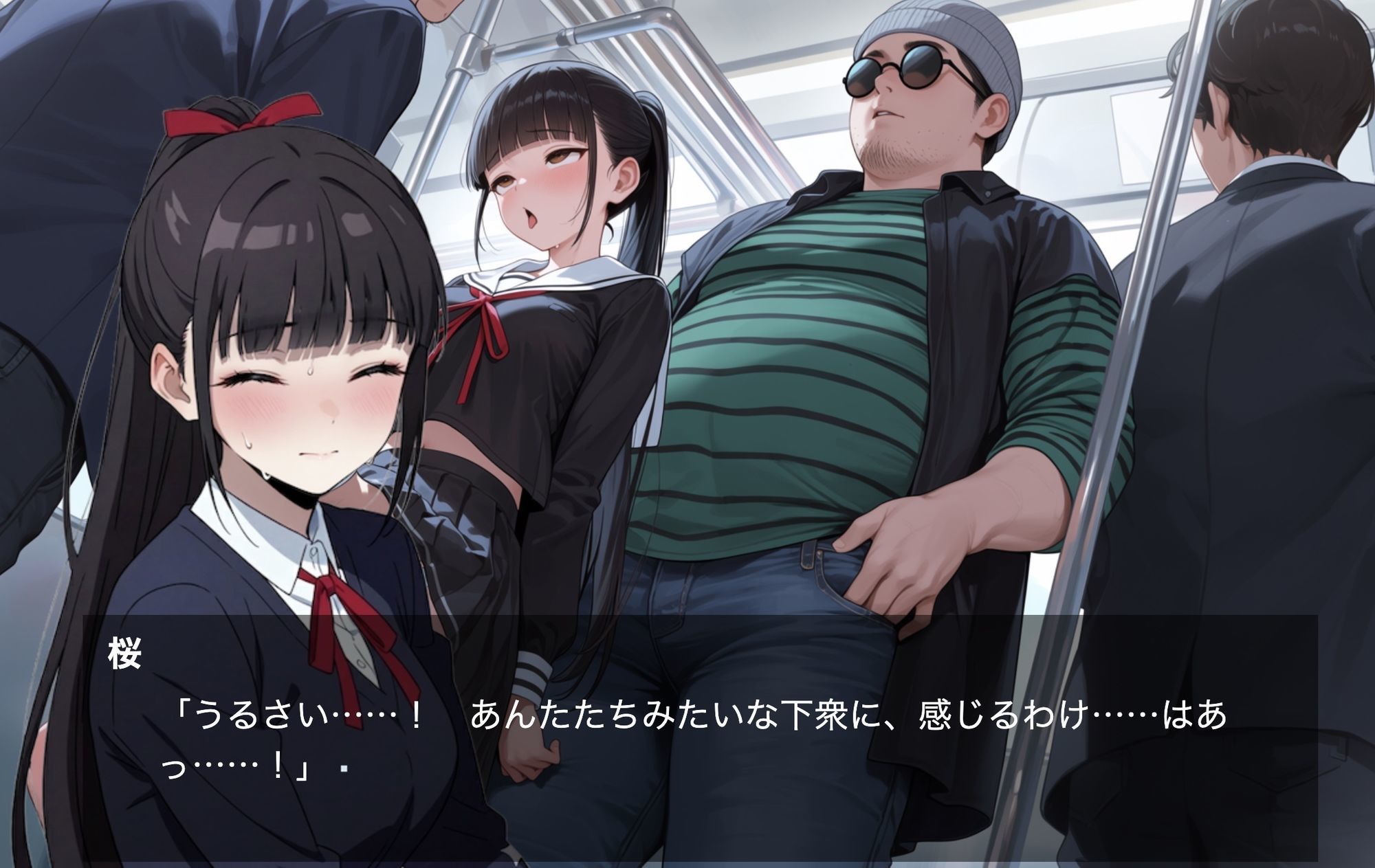 獄門ループVol.4 〜強気な幼馴染と策溺の親友、満員電車で同時に堕ちるWボテ腹絶望エンド〜【断面図アニメ】 サンプル画像 5
