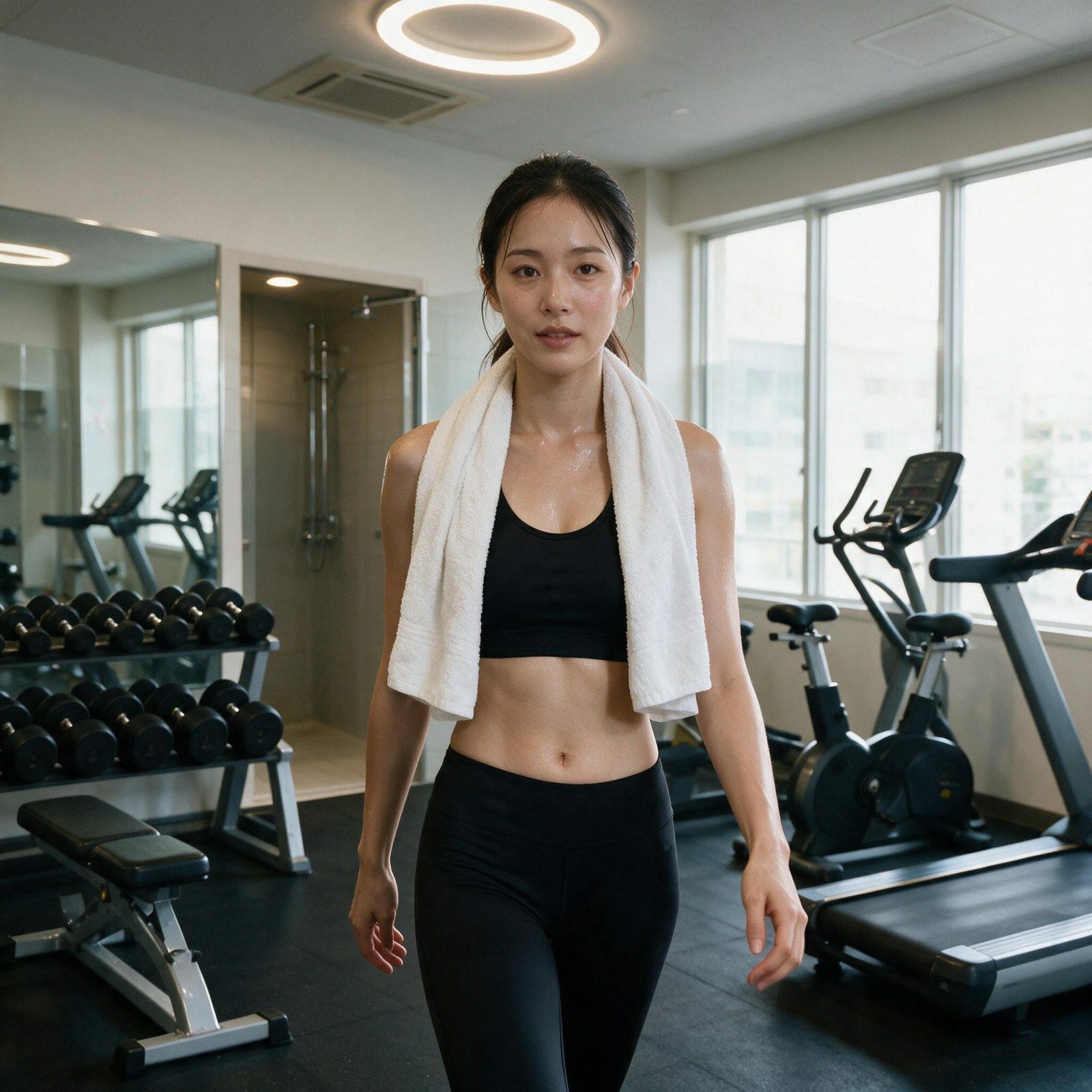 〔実写級〕ジムの記録映像を抜いた 汗だくの彼女(26)の更衣室/記録28本 サンプル画像 2