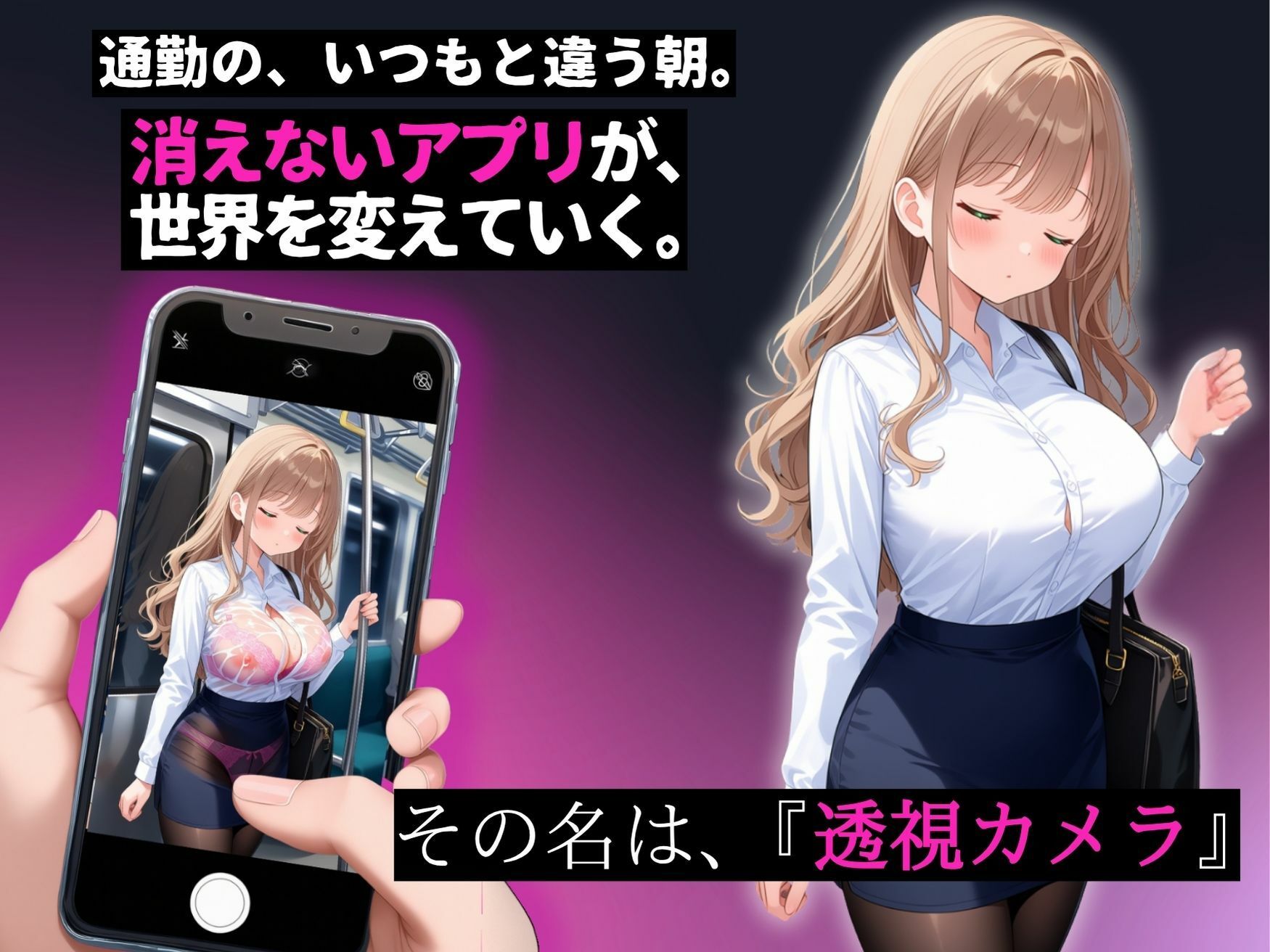 【スマホ対応】透視×時間停止 止まらない欲望と止まった時間〜通勤OL編〜 サンプル画像 1