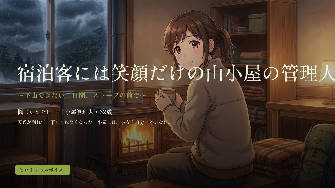 宿泊客には笑顔だけの山小屋の管理人さん 〜下山できない二日間、ストーブの前で〜 サンプル画像 1